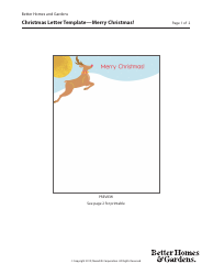 Reindeer Christmas Letter Template