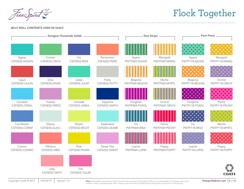 Flock Together Quilt Pattern Templates, Page 3