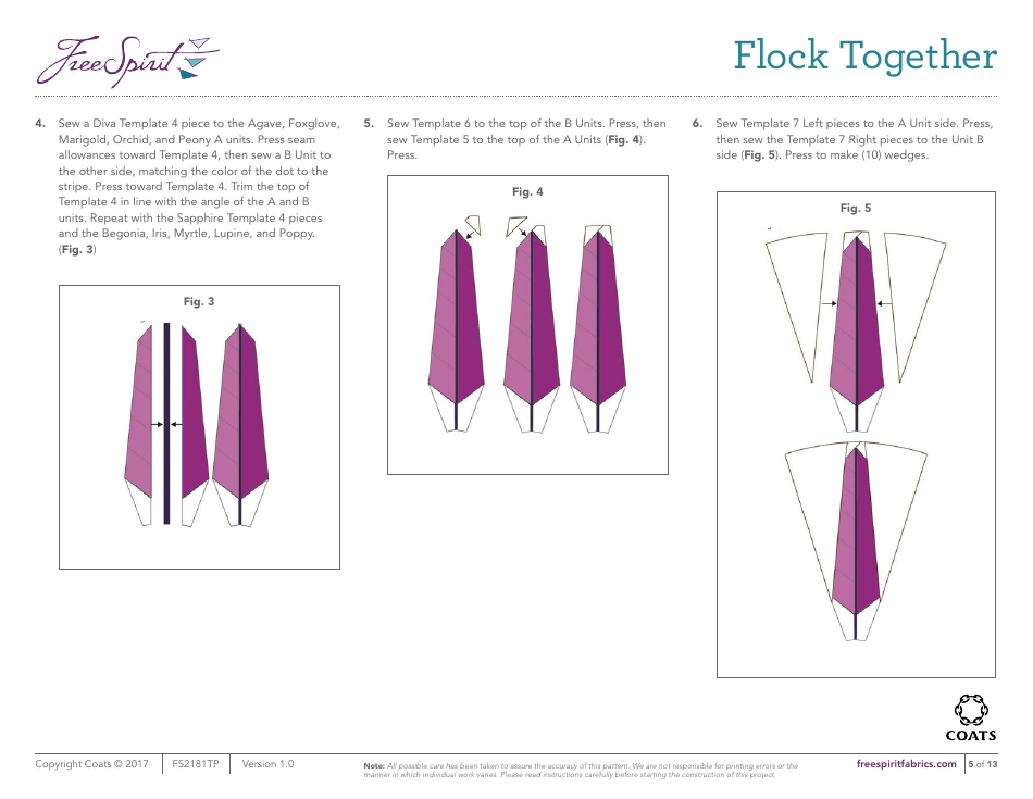 Flock Together Quilt Pattern Templates, Page 5