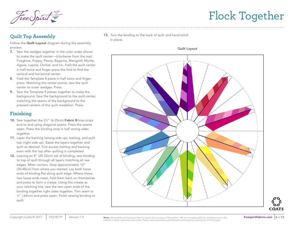 Flock Together Quilt Pattern Templates, Page 6