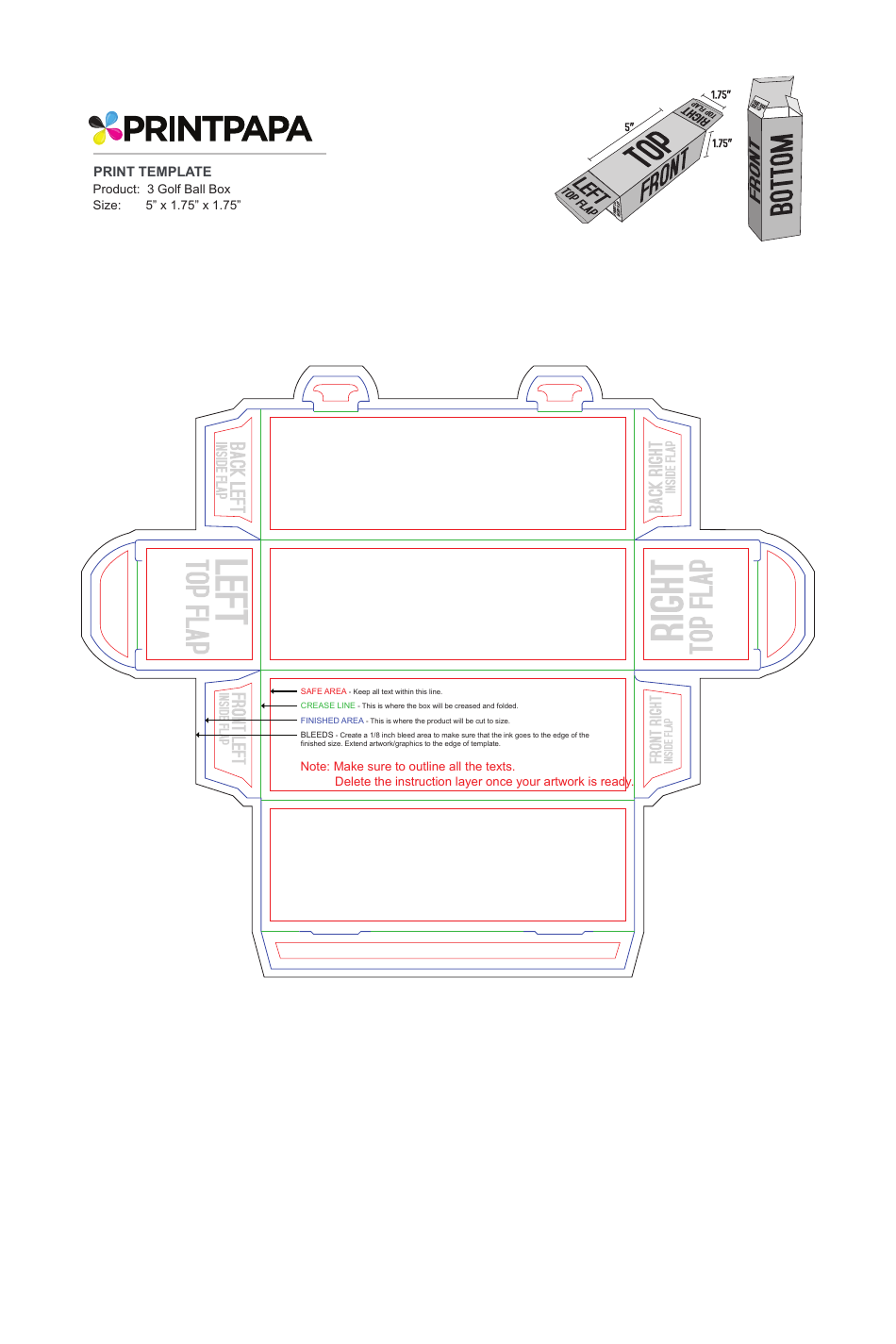 Golf Ball Box Template