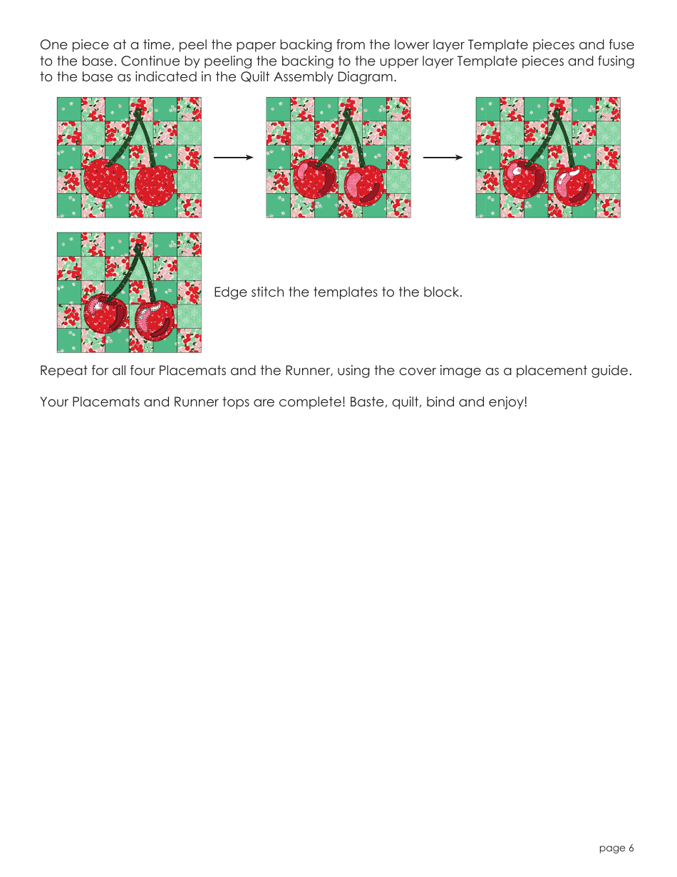Cherry Quilt Pattern Templates, Page 6