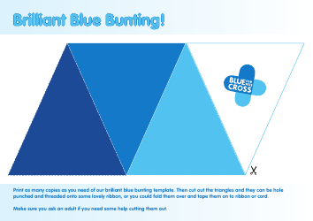 Document preview: Brilliant Blue Bunting Template