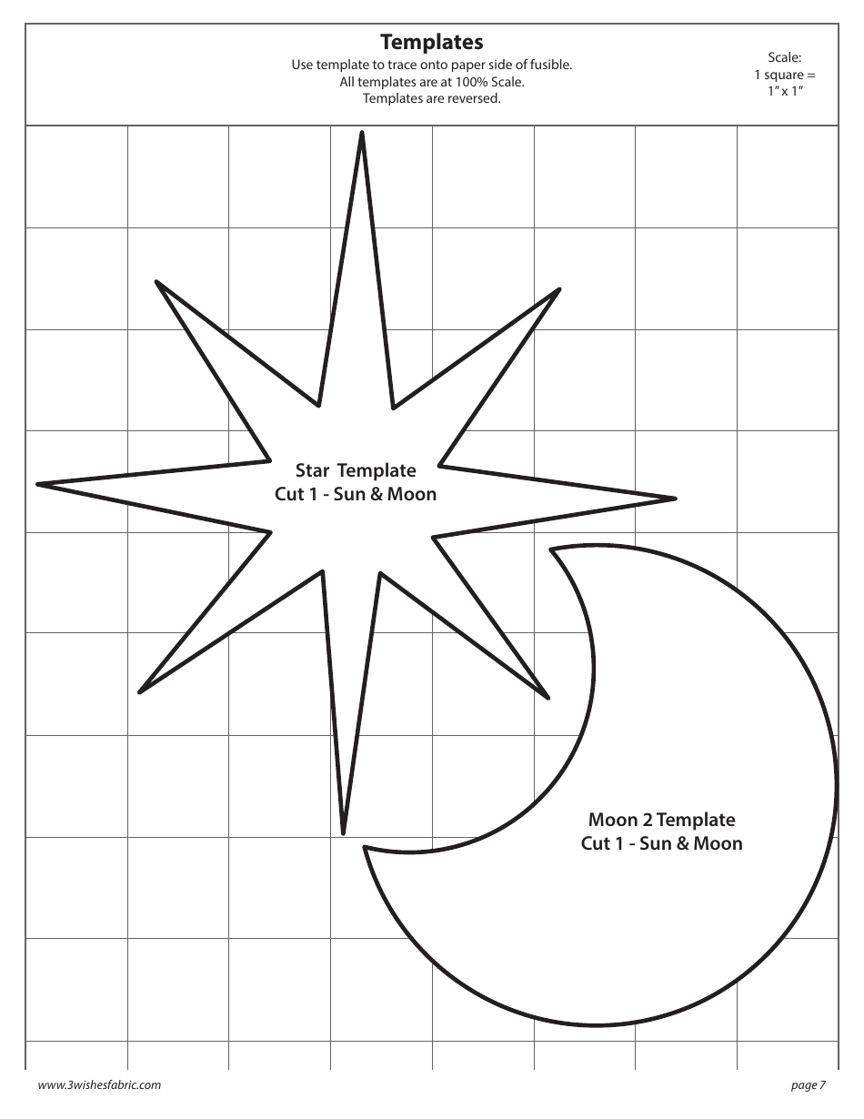 Magical Galaxy Pillow Sewing Pattern Templates, Page 7