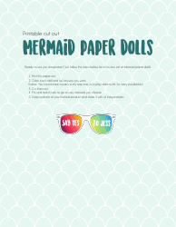 Mermaid Paper Doll Templates, Page 2