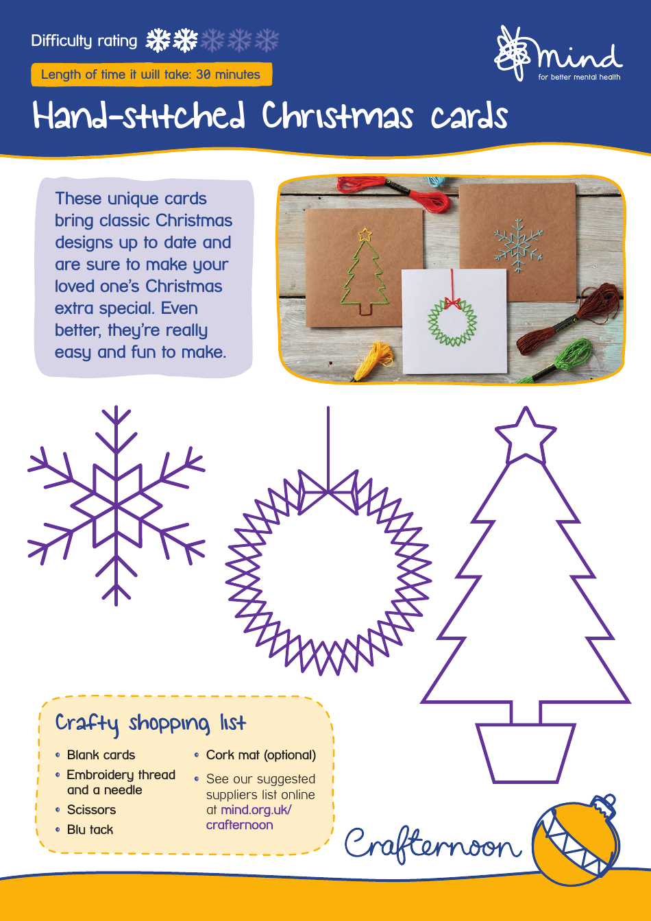 Hand-Stitched Christmas Card Pattern Templates - Preview Image