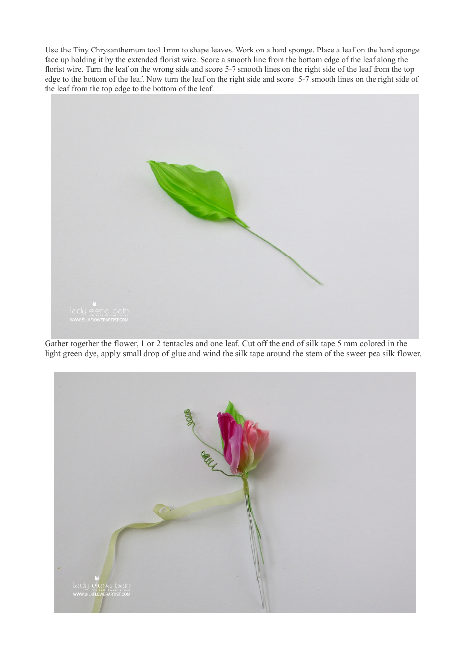 Silk Sweet Pea Hand-Craft Templates, Page 18