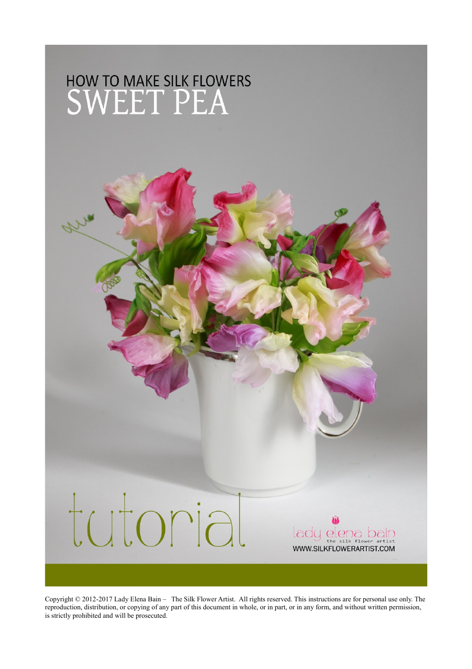 Hand Crafted Silk Sweet Pea Templates for Beautiful Creations