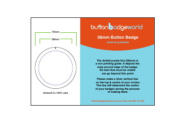Document preview: 58mm Button Badge Template