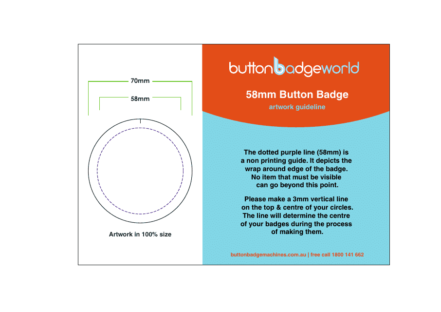 58mm Button Badge Template