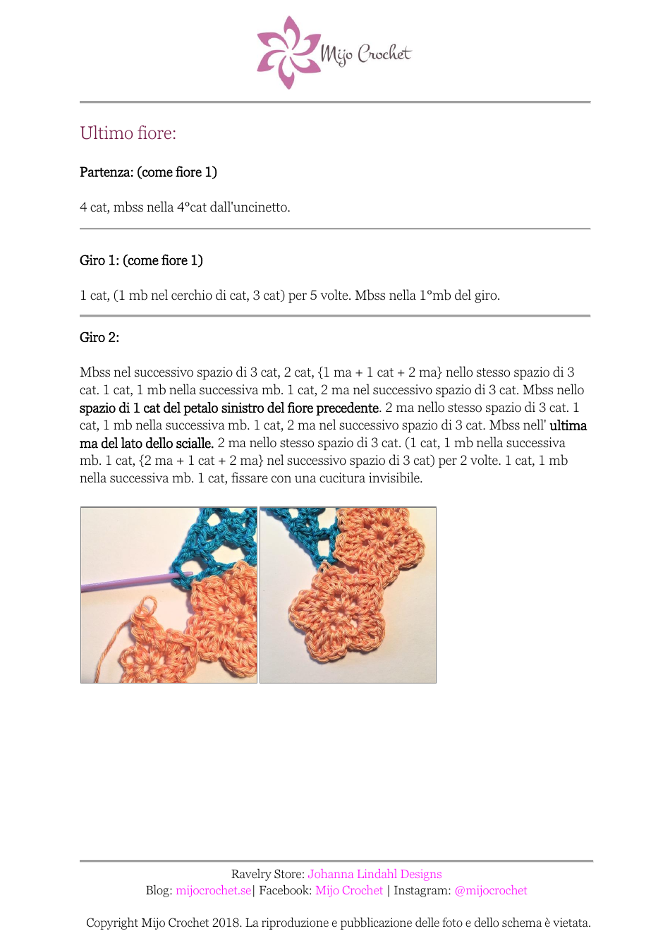 Tea Flower Crochet Pattern (Italian), Page 10