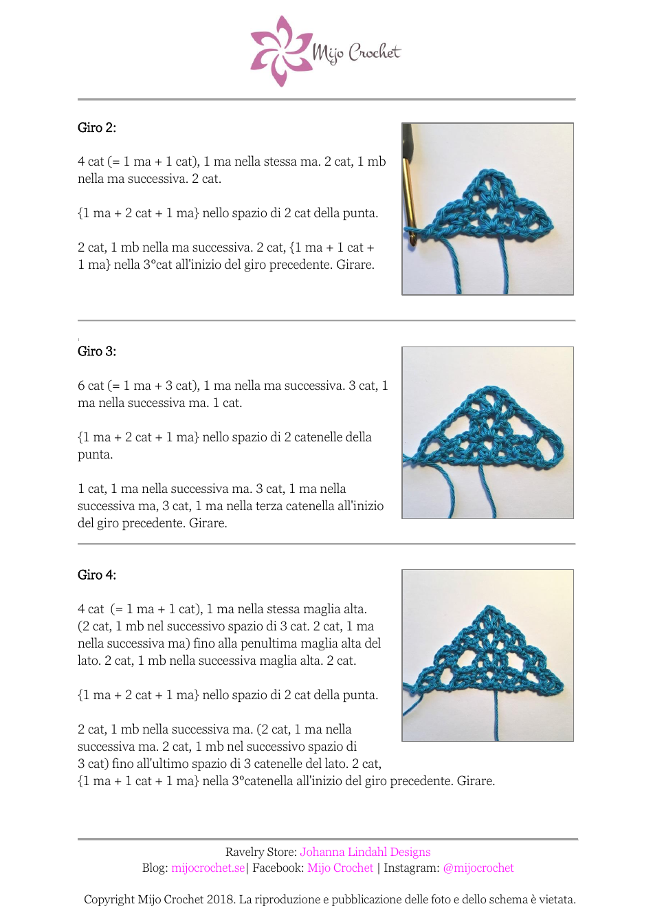Tea Flower Crochet Pattern (Italian), Page 3