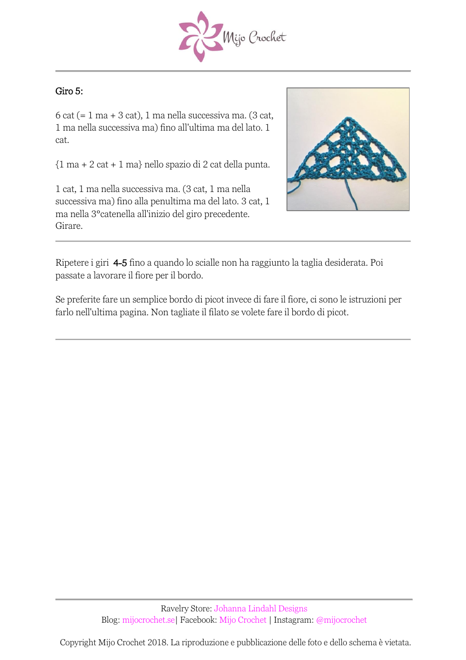 Tea Flower Crochet Pattern (Italian), Page 4