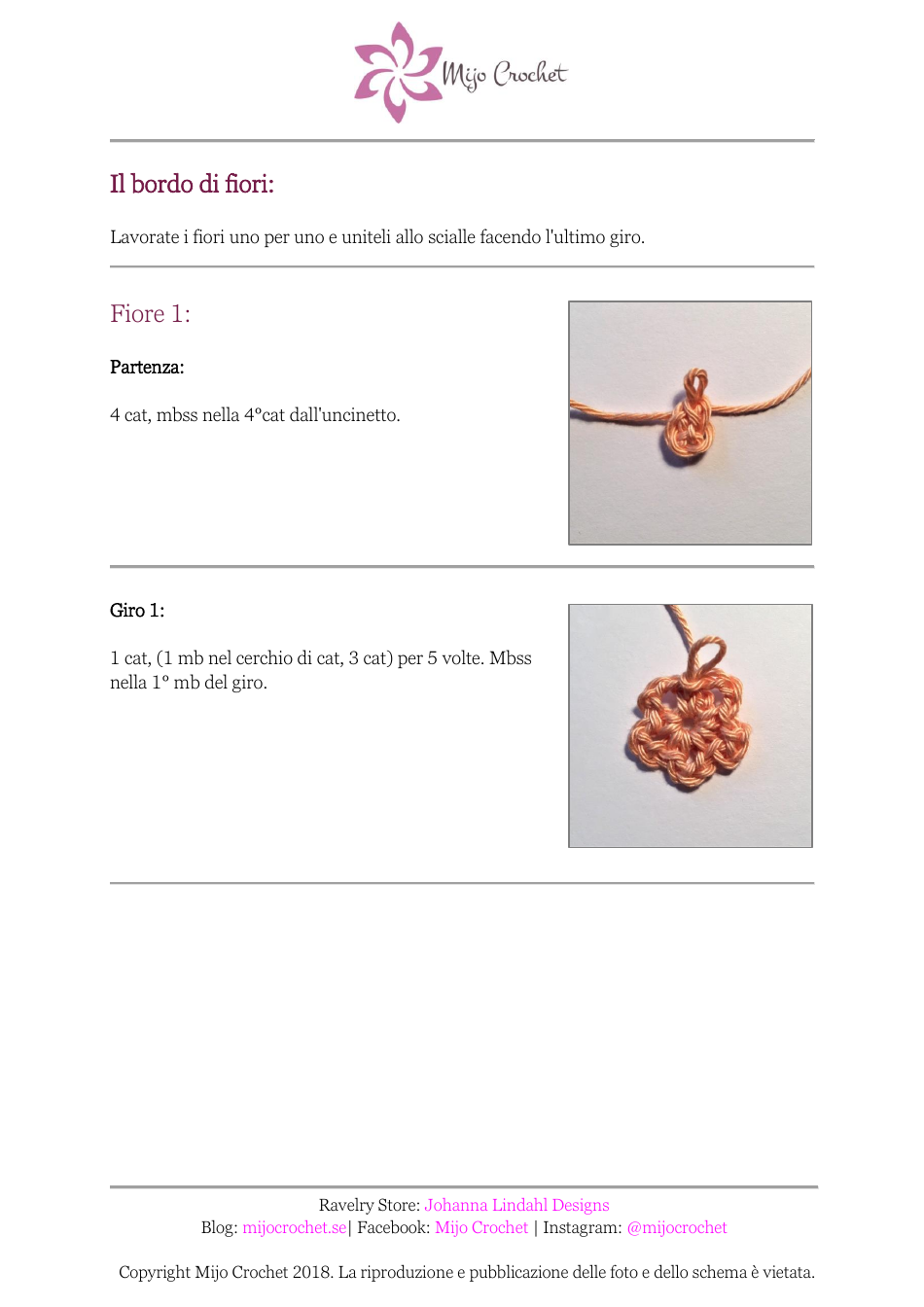 Tea Flower Crochet Pattern (Italian), Page 5