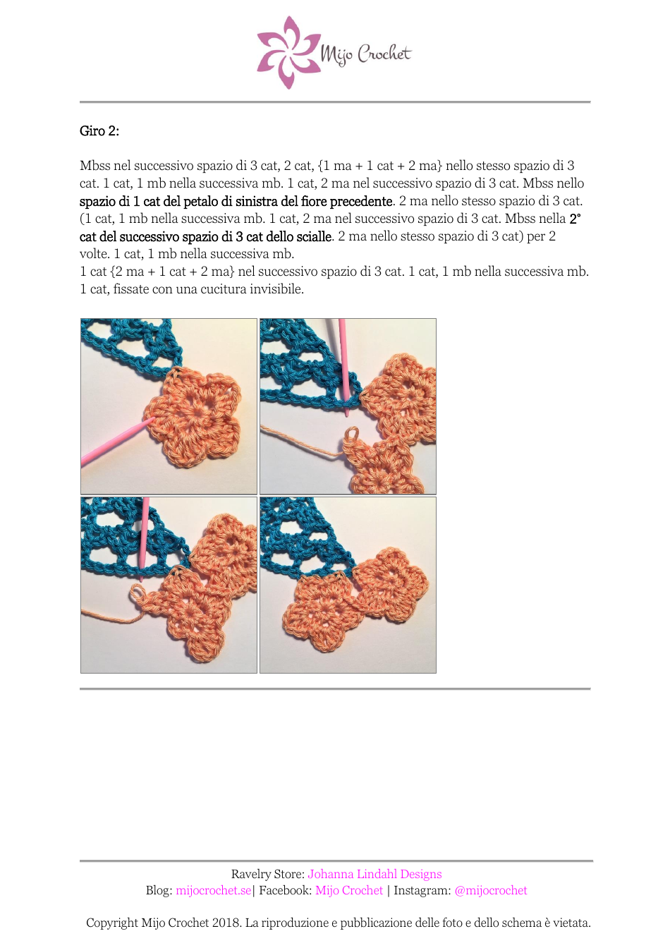 Tea Flower Crochet Pattern (Italian), Page 7