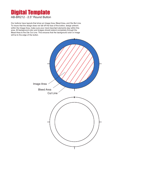 2.5" Round Button Template - Printable