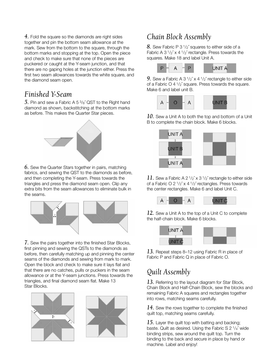 Starlight Paths Tote Bag Quilt Pattern Template, Page 3