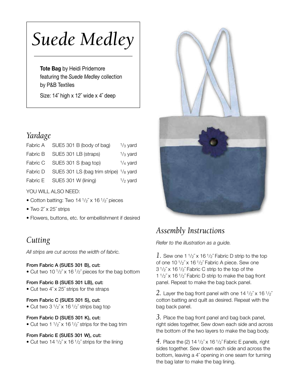 Starlight Paths Tote Bag Quilt Pattern Template, Page 4