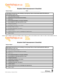 Document preview: Student Self-assessment Checklist - Queen's Printer for Ontario - Ontario, Canada