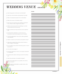 &quot;Wedding Venue Checklist Template&quot;