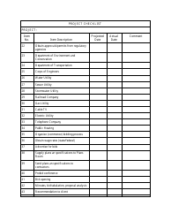Project Checklist Template, Page 2