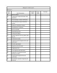 Project Checklist Template, Page 3