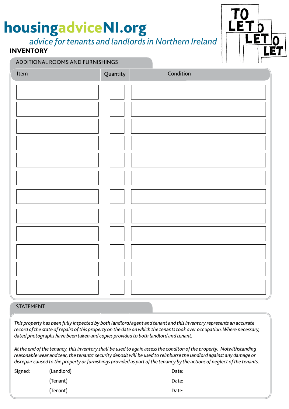 Inventory Template for Tenants and Landlords, Page 4
