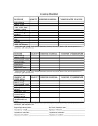 Inventory Checklist Template, Page 2