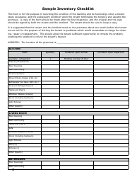 &quot;Sample Inventory Checklist Template&quot;