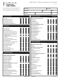 Document preview: 200-point Vehicle Inspection Checklist Template -lincoln