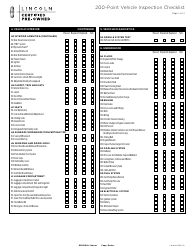 200-point Vehicle Inspection Checklist Template -lincoln, Page 2