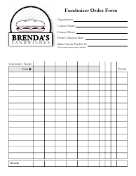 Document preview: Fundraiser Order Form - Brenda's Sandwiches