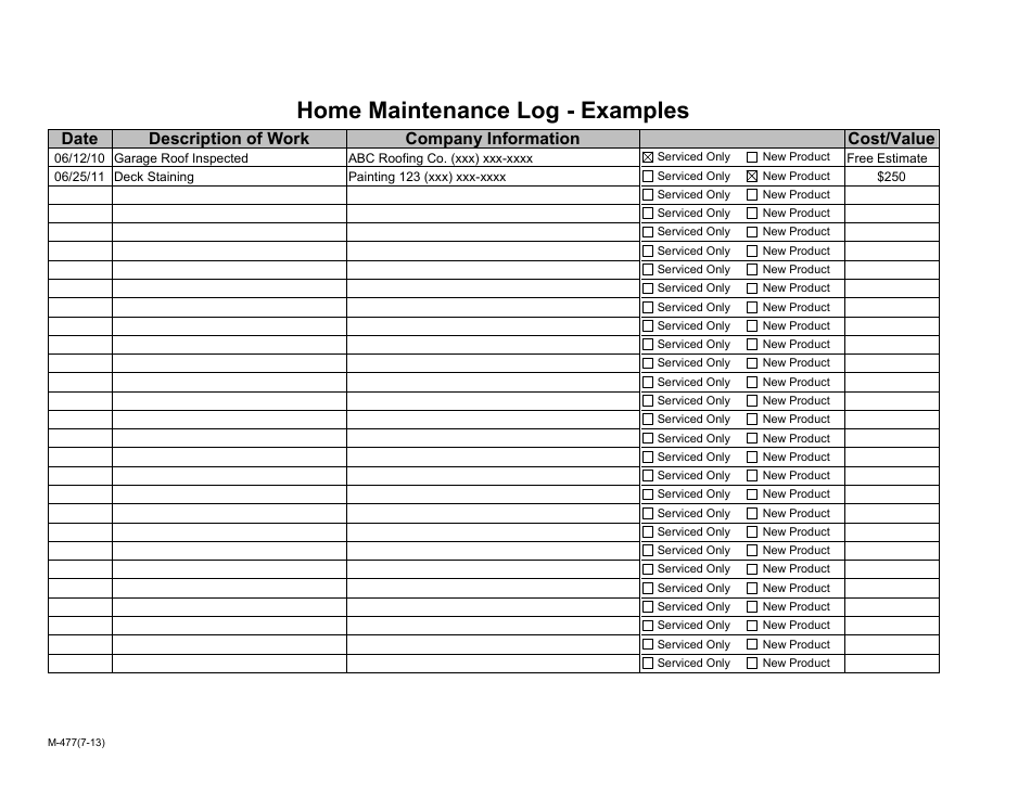 Home Maintenance Log Template - Acuity, Page 2