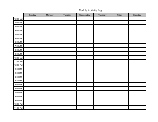 &quot;Weekly Activity Log Template&quot;