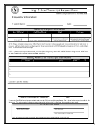 Document preview: High School Transcript Request Form - Nevada