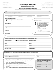 Document preview: Transcript Request Form - Portland Community College