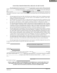 Subcontractor/Subvendor Final Release and Lien Waiver Form