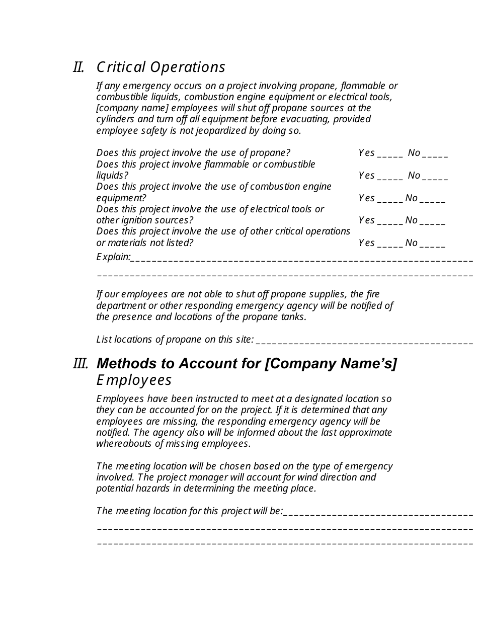 Emergency Action Plan Template, Page 4