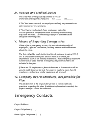 &quot;Emergency Action Plan Template&quot;, Page 5