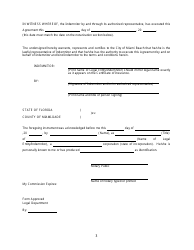 Special Events Indemnity Agreement Form - City of Miami Beach, Florida, Page 3