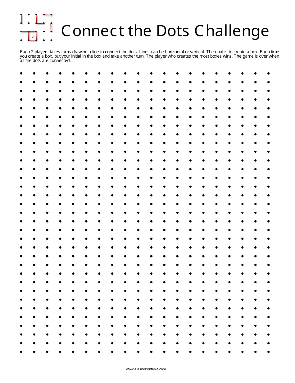 Connect the Dots Game Template, Page 1