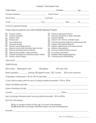 Document preview: Pediatric Client Intake Form