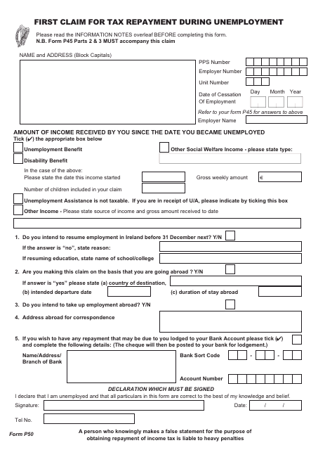 P50 Tax Form Printable Printable Forms Free Online