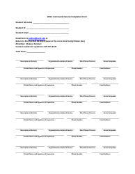 Document preview: Community Service Completion Form - University of Arkansas