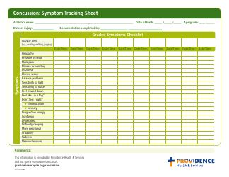 Document preview: Concussion Symptoms Checklist Template - Providence Health & Service