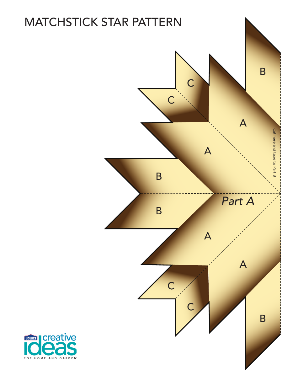 Matchstick Star Pattern Template - Free Printable PDF