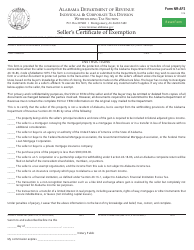 Form NR-AF3 Seller's Certificate of Exemption - Alabama