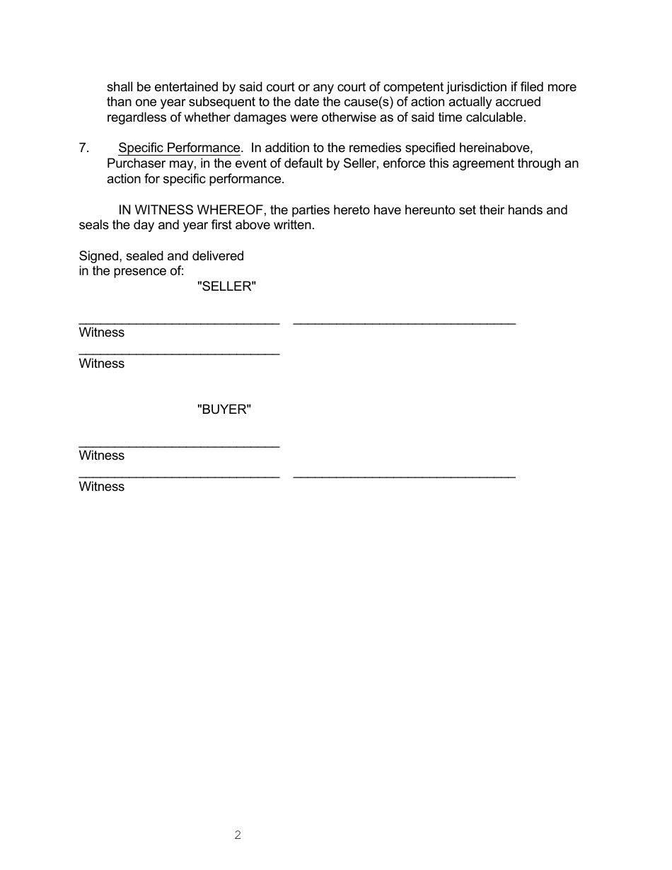 Option to Purchase Real Estate Agreement Template, Page 2