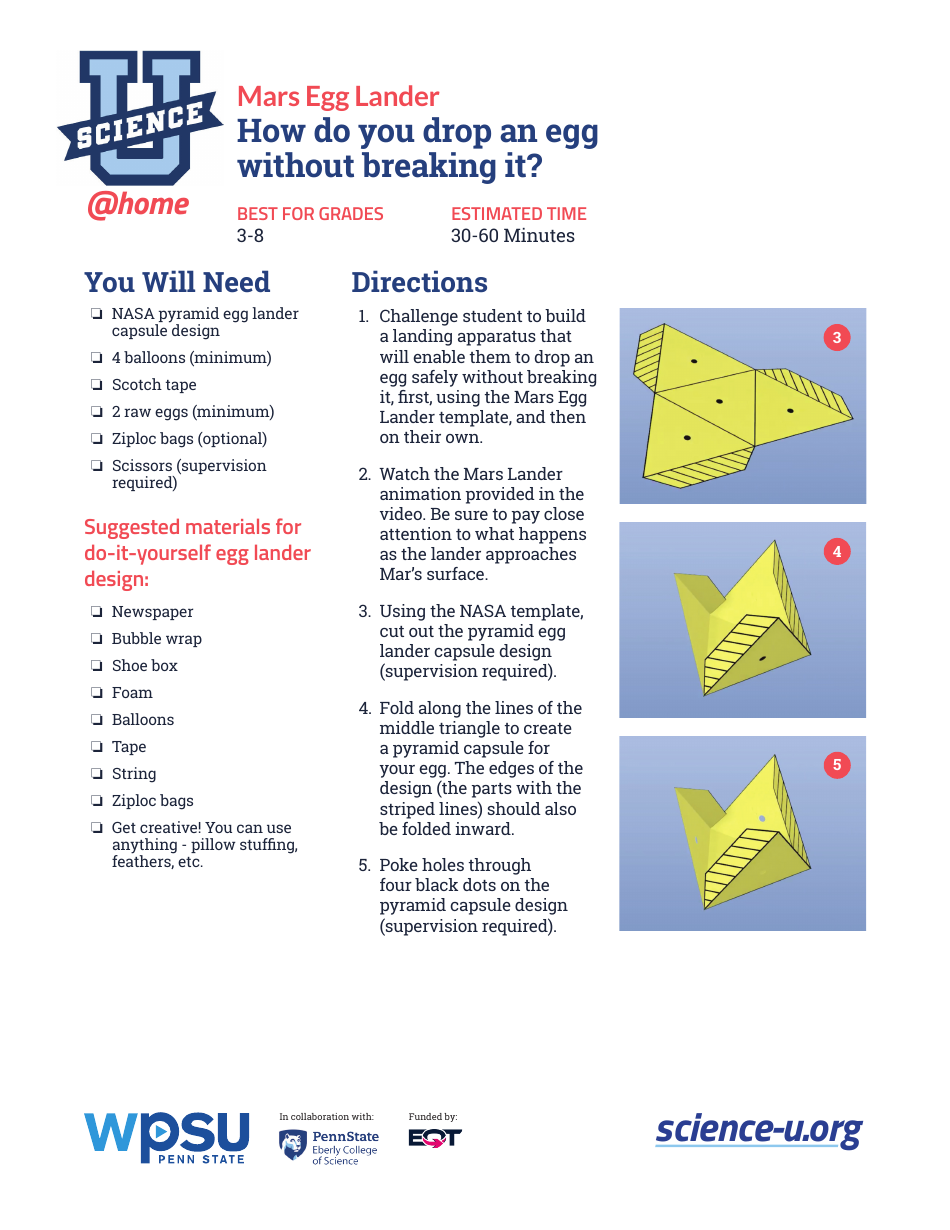 NASA Egg Lander Capsule Template - Printable