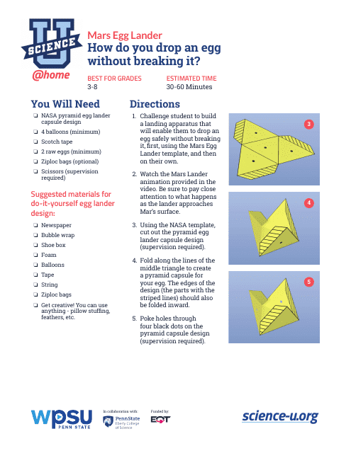 NASA Egg Lander Capsule Template - Printable